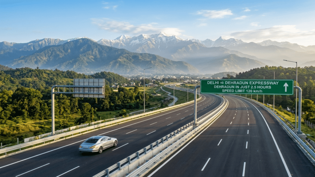 The Delhi–Dehradun Expressway is a 213-kilometer, six-lane access-controlled highway built at a cost of over ₹12,000 crore. It connects Delhi, Uttar Pradesh, and Uttarakhand seamlessly, making travel faster, safer, and more efficient.